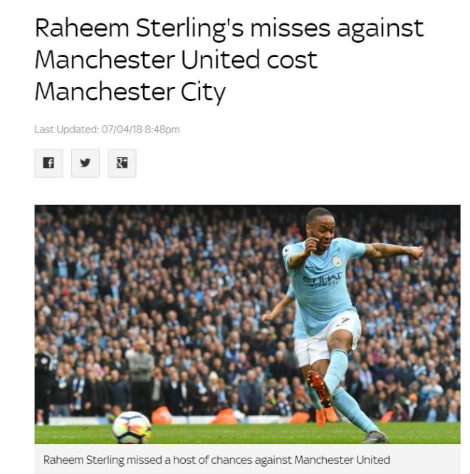 Man City thua ngược MU: Báo chí và cư dân mạng vạch mặt tội đồ Sterling - 1