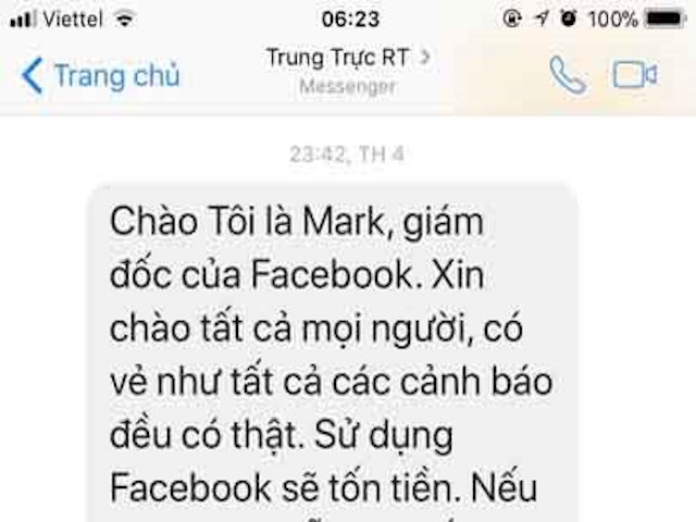 Hoang mang với tin nhắn lạ từ... CEO Facebook, Mark Zuckerberg