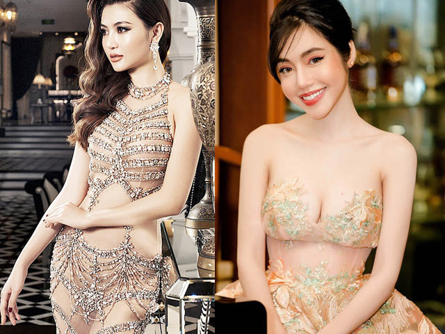 Người mẫu - Hoa hậu - Váy màu nude dễ mắc lỗi phản cảm của Elly Trần, "bé heo" Minh Hằng