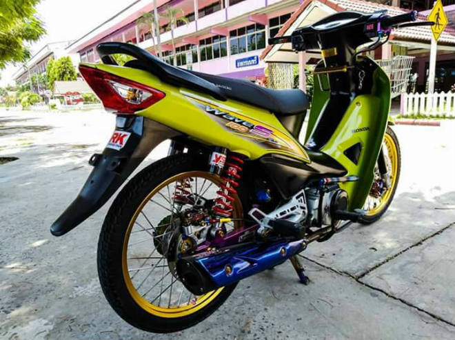 Ngắm Honda Wave S xanh độ vành vàng đẹp lung linh - 2