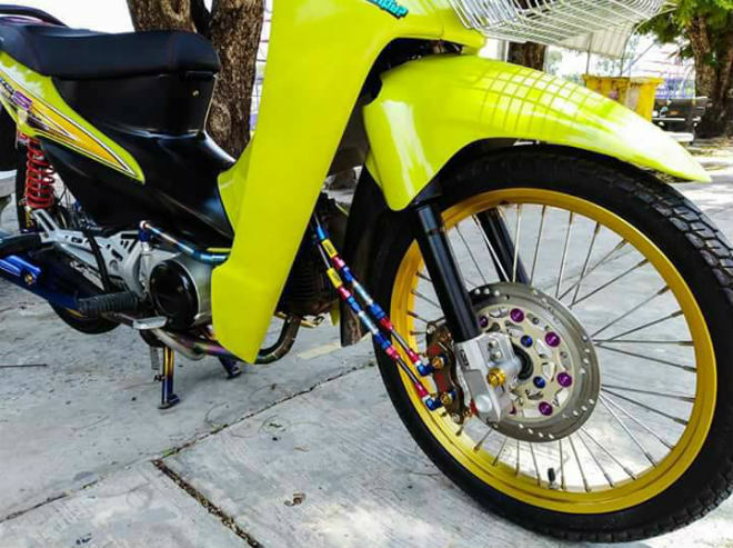 Ngắm Honda Wave S xanh độ vành vàng đẹp lung linh - 5