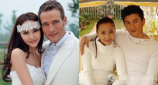 Theo truyền thông, do chồng đi đóng phim xa nhà, diễn viên sinh năm 1977 cảm thấy cô đơn nên đã ngã vào vòng tay của nhiều người đàn ông. Sự việc bại lộ khiến hình ảnh cô bị ảnh hưởng nặng nề. Cuộc hôn nhân ngắn ngửi giữa cô và sao &#34;Bộ bộ kinh tâm&#34; nhanh chóng đổ vỡ vào năm 2009 &#40;ảnh phải&#41;. Một năm sau, Mã Nhã Thư tái hôn với người đàn ông ngoại quốc James Robert Hayes &#40;ảnh trái&#41;.