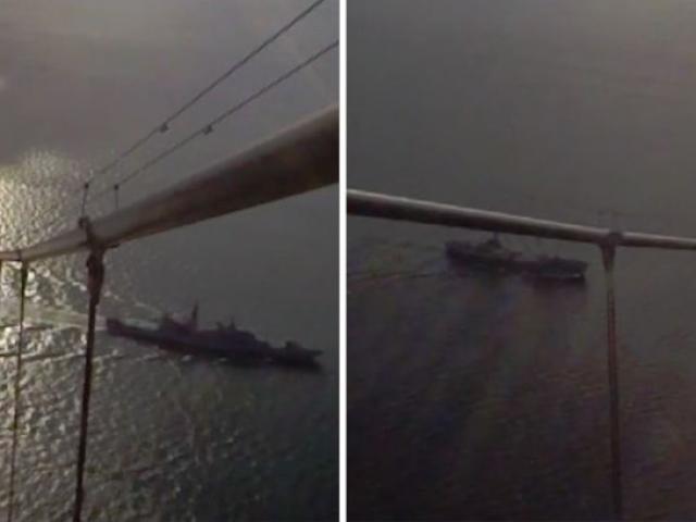 Thế giới - Cận cảnh tàu chiến Nga đi qua trước "mũi" Anh đến Syria