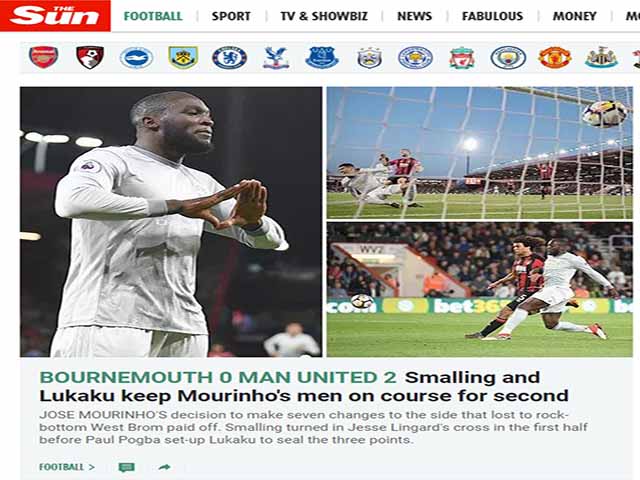 Bóng đá - MU vượt khó hạ Bournemouth: Báo Anh tin “Quỷ đỏ” á quân, đe dọa Tottenham