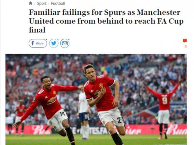 MU vào chung kết FA Cup: Báo Anh gọi là ”Quỷ dữ”, thương Tottenham