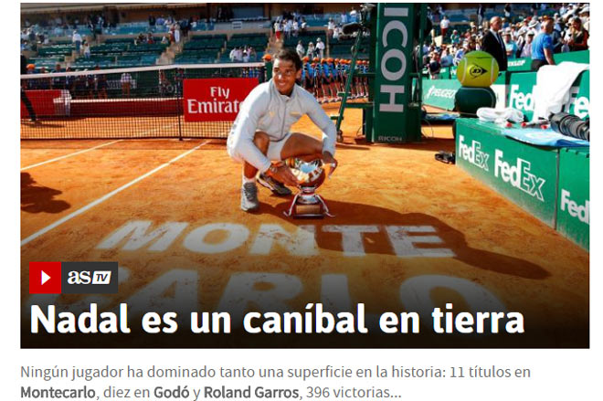 Nadal vô địch tuyệt đối Monte Carlo: Báo chí gọi là &#34;khủng long bạo chúa&#34; - 1