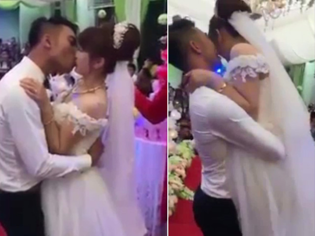 Bạn trẻ - Cuộc sống - Hành động táo bạo của cặp đôi trong đám cưới "gây bão"