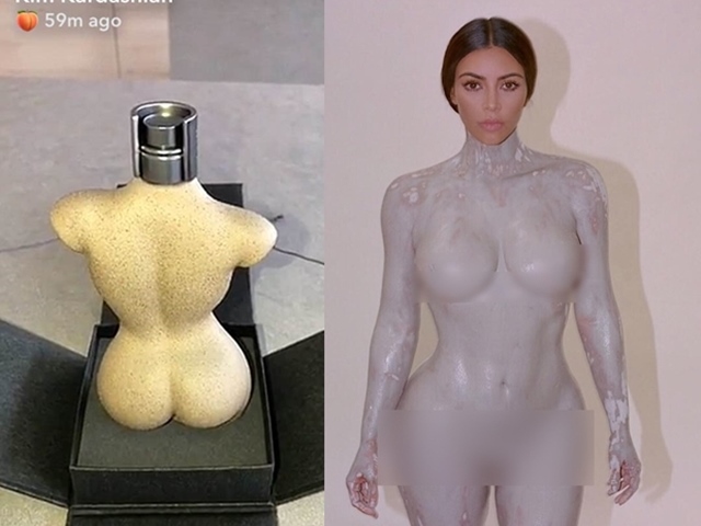 Cô Kim “siêu vòng 3” gây tranh cãi khi nude để tạo chai nước hoa