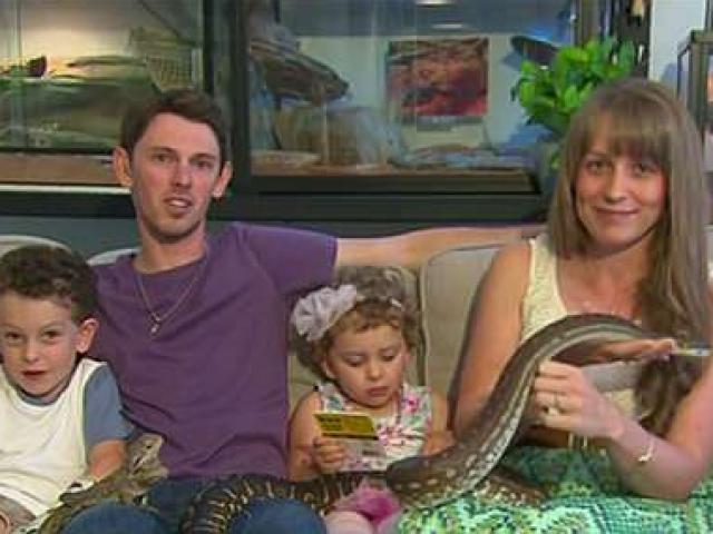 Gia đình sống cùng trăn, rùa và nhện khổng lồ trong nhà