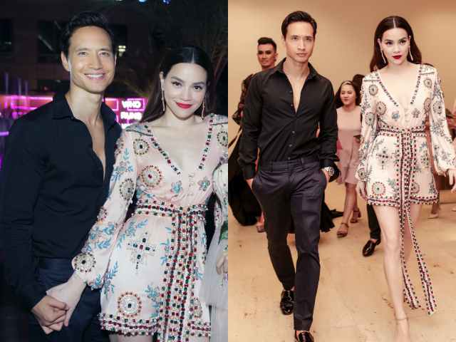 Người mẫu - Hoa hậu - Hà Hồ mặc gợi cảm, nắm chặt tay Kim Lý không rời