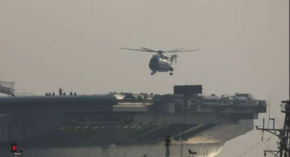 TQ thử nghiệm trực thăng vận tải trên tàu sân bay mới nhất - 1