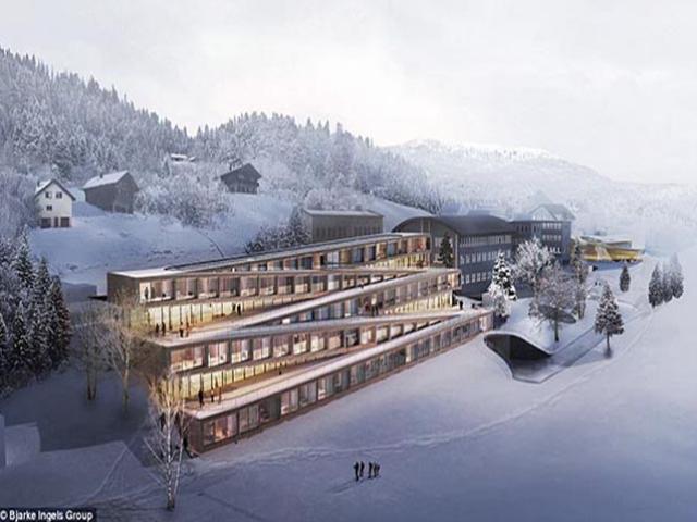 Choáng với khách sạn “chơi sang”, đem cả khu trượt tuyết lên mái nhà