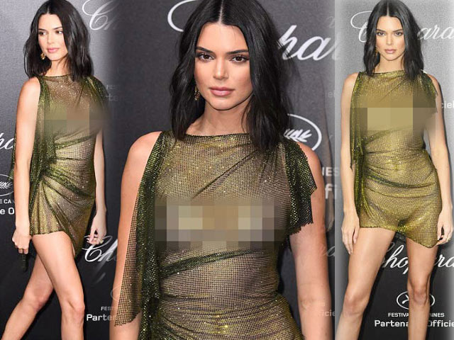 Siêu mẫu Kendall Jenner diện đồ mỏng manh tại tiệc tối