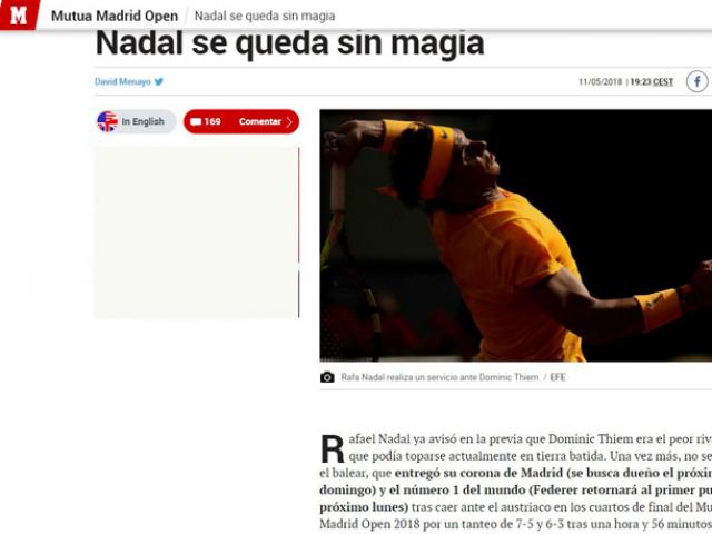 Nadal mất 2 ”ngai vàng”: Báo chí TBN chua chát, chê Nhà Vua “hết phép”
