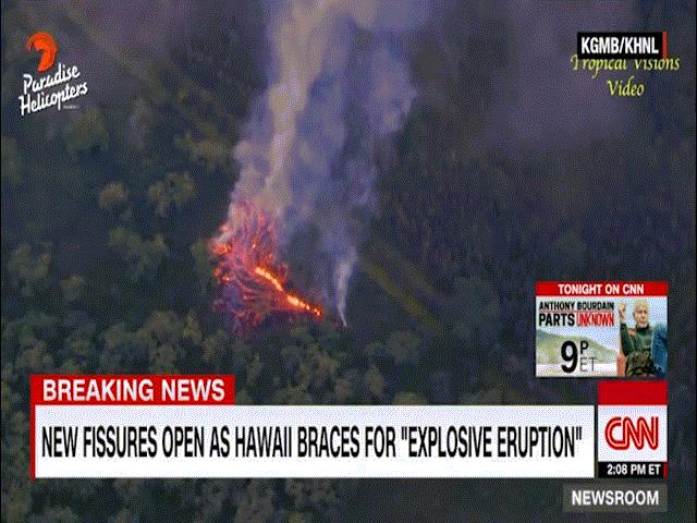 ”Cổng địa ngục” khổng lồ bắn ra bom dung nham tung tóe ở Hawaii