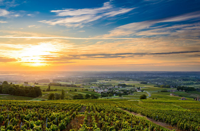 Beaujolais, Pháp: Vùng Beaujolais là địa điểm du lịch ít được biết đến nhất ở Pháp. Nơi đây nổi tiếng với rượu vang hảo hạng, những ngọn đồi nhấp nhô, cánh đồng nho và các ngôi làng nhỏ
