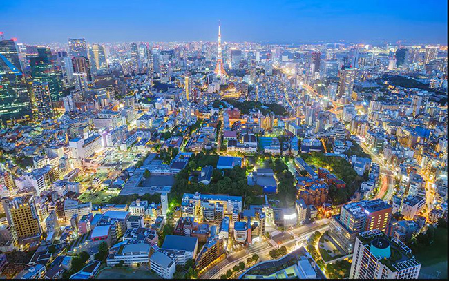 Tokio, Nhật Bản: Điểm nổi bật, Tháp Tokio Skytree (634m), Tháp Tokyo (333m), Tháp Midtown (248m).