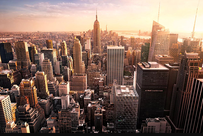 New York, Hoa Kỳ: Điểm nổi bật, Trung tâm thương mại Thế giới &#40;541m&#41;, Tòa nhà Empira State &#40;449m&#41;, Tháp Bank of America &#40;366m&#41;.