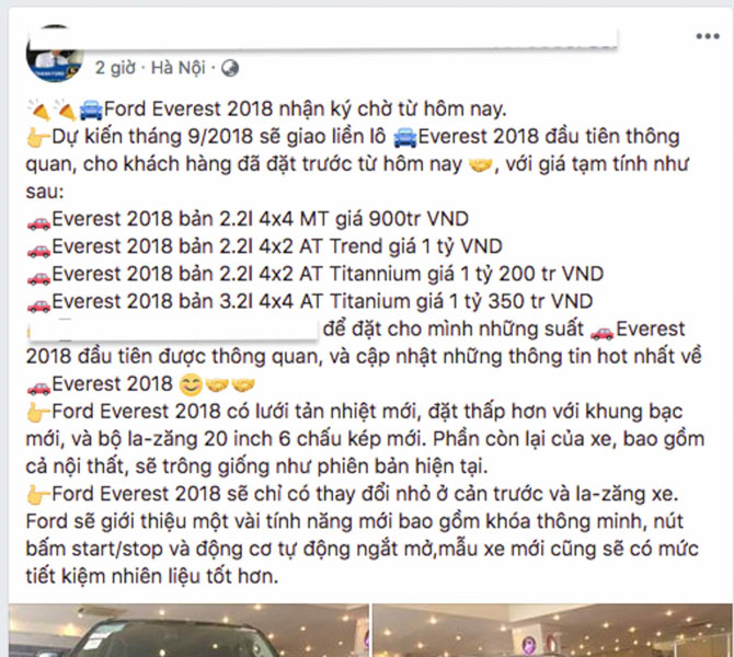 Bắt đầu mở đặt cọc Ford Everest 2018 tại Việt Nam, giá từ 900 triệu đồng - 2