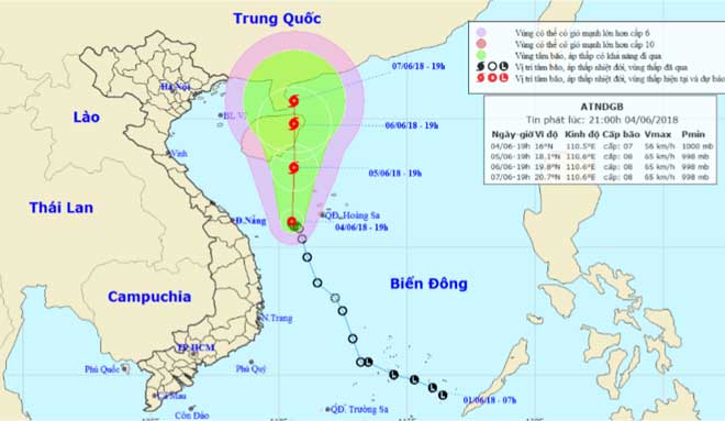 Sáng sớm 5/6, Biển Đông hứng cơn bão số 2 trong năm 2018 - 1