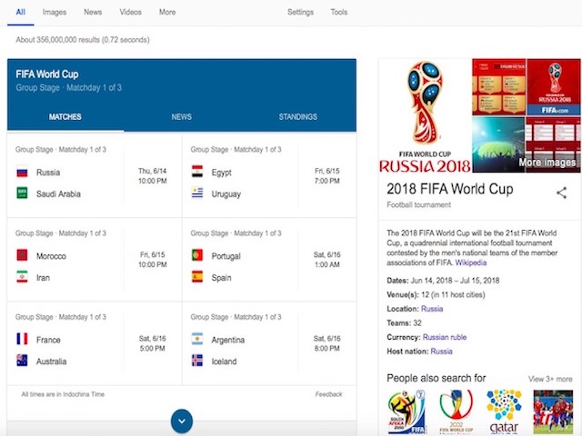 Google mở ”đại tiệc online” đãi người hâm mộ bóng đá mùa World Cup 2018