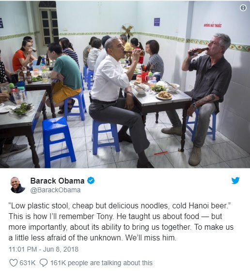 Obama nhớ lại lần ăn bún chả Hà Nội với đầu bếp Bourdain - 1