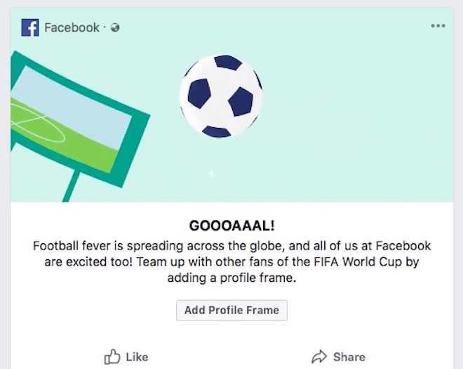 Thủ thuật Facebook: Cách thay ảnh đại diện đón World Cup 2018 - 1