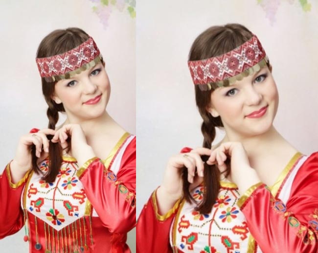 Những cô thiếu nữ xinh đẹp trong trang phục truyền thống.