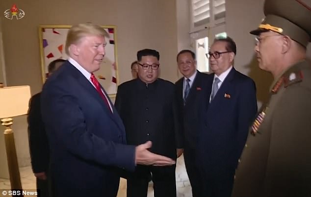 Trump hành động lạ khi thấy kiểu chào của tướng Triều Tiên - 1