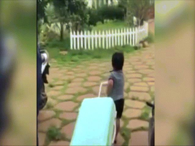 Bạn trẻ - Cuộc sống - Cậu bé nức nở kéo vali bỏ nhà đi vì bị mắng "gây bão"