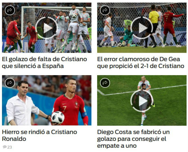 Kinh điển World Cup BĐN - TBN: Báo chí trách De Gea, Pique cay cú tố Ronaldo ăn vạ - 2