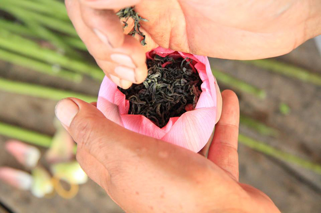 Có hai cách ướp trà sen, đó là ướp mộc và ướp khô. Trong cả hai cách ướp, người ướp trà đều phải dùng nguyên liệu bằng trà Thái Nguyên loại ngon và ướp với hoa sen.&nbsp;Ướp mộc là dùng chính hoa sen vừa được hái lên từ đầm, sau đó hé từng cánh sen ra và cho trà vào đó cuốn lại.