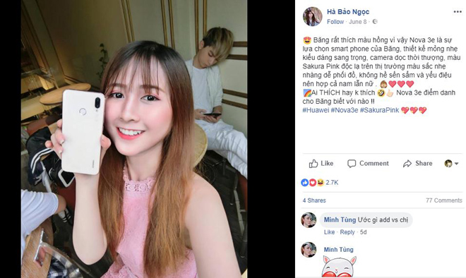 Mạng xã hội “rần rần” với sắc hồng Sakura Pink của Huawei Nova 3e - 3