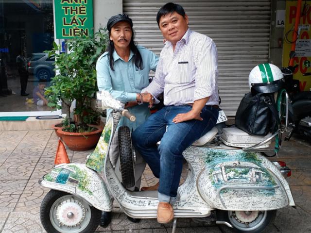 Thị trường - Tiêu dùng - Ngắm chiếc Vespa cổ tiền tỷ có gần 800 chữ ký của nhà báo trên khắp Việt Nam