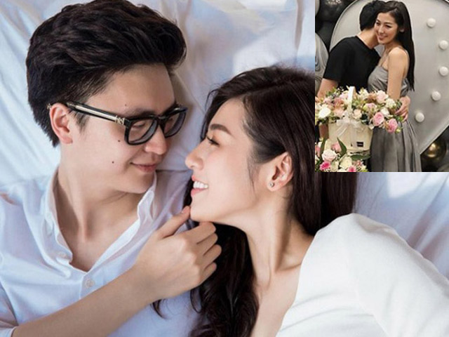Người mẫu - Hoa hậu - Tú Anh ôm chặt ông xã tương lai kém 1 tuổi trong sinh nhật