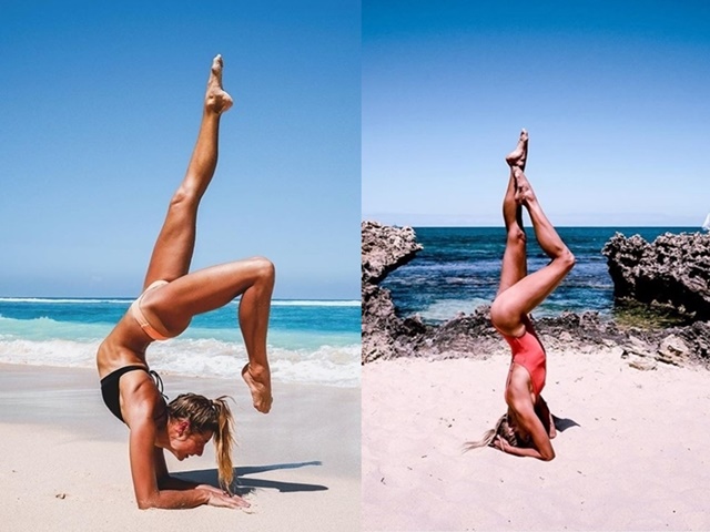 Cựu vận động viên Olympic gây thích thú vì tập yoga mọi nơi