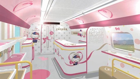 "Hàng độc" tàu cao tốc Hello Kitty siêu dễ thương ở Nhật Bản - 2