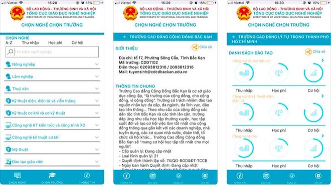 Ứng dụng chọn nghề - chọn trường với thông tin đầy đủ nhất - 1