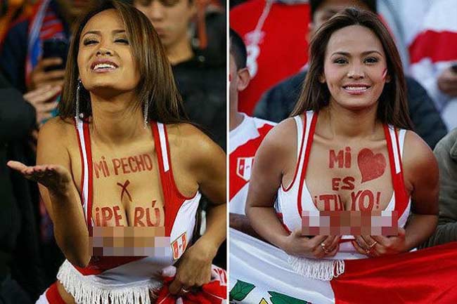Fan nữ bốc lửa nhất tuyển Peru – Nisu Cauti không bỏ lỡ cơ hội được cổ vũ đội bóng quê nhà tại World Cup 2018.