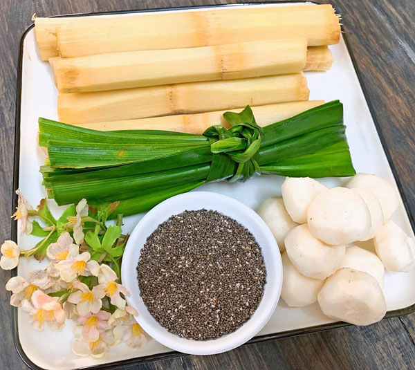 Cách nấu nước mía lau củ năng hạt chia đường phèn giải khát ngày hè - 2