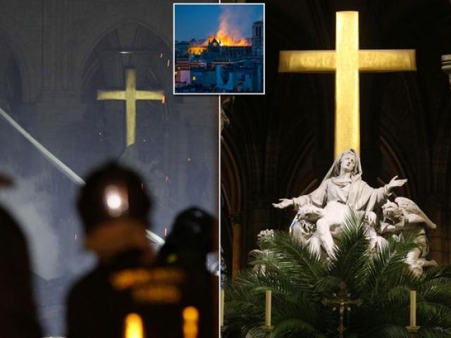 Cây thánh giá Nhà thờ Đức Bà không bị cháy và những "phép lạ" sau thảm họa
