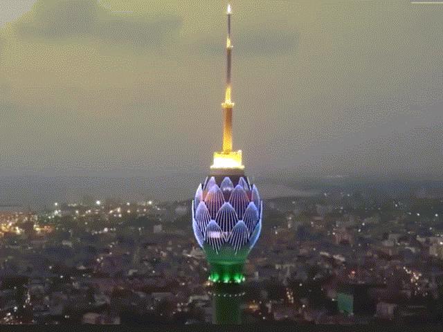 Media - Ngắm tháp truyền hình cao hàng trăm mét có hình dáng hoa sen