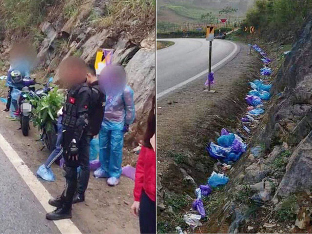 Bạn trẻ - Cuộc sống - Nhóm phượt thủ khiến dân mạng phẫn nộ vì vứt rác ven đường