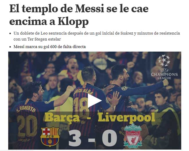 Barca “bóp vụn” Liverpool tại Nou Camp: Báo giới tôn Messi “Đức chúa của bóng đá” - 4
