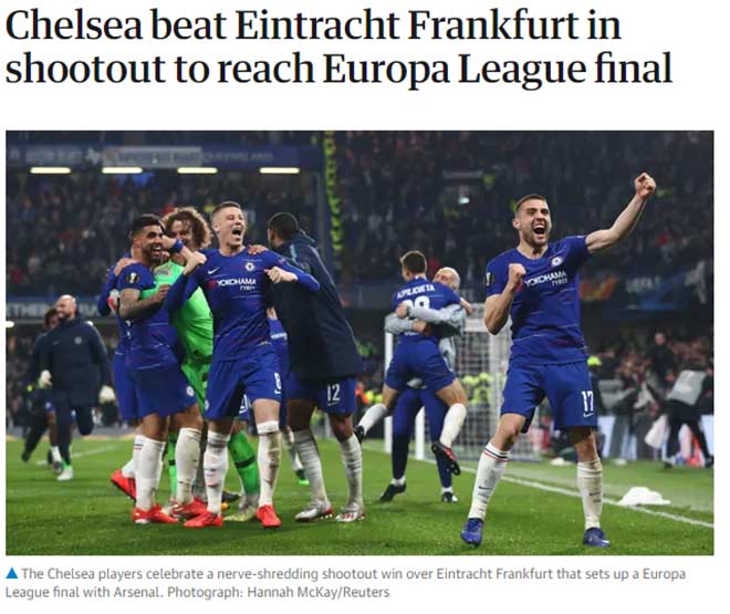 Chelsea & Arsenal vào chung kết Europa League: Báo Anh mừng công chinh phục châu Âu - 1