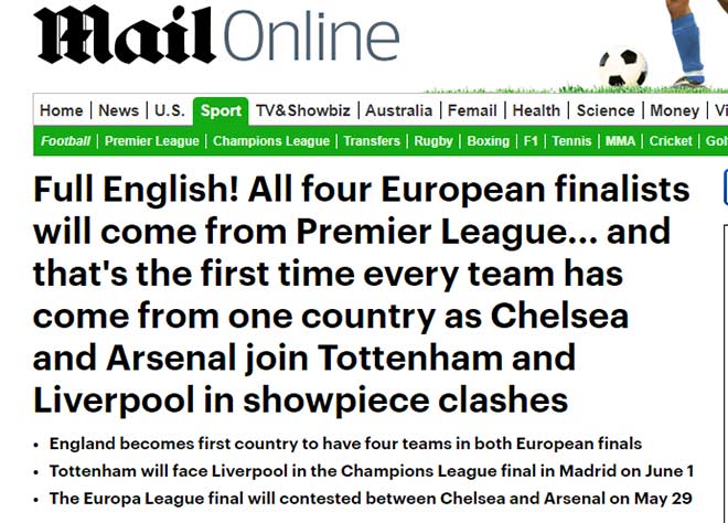 Chelsea & Arsenal vào chung kết Europa League: Báo Anh mừng công chinh phục châu Âu - 3
