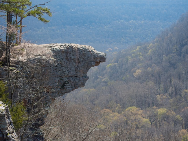 Mỏm đá Hawksbill Crag ở Arkansas (Mỹ): Cảnh sát trưởng hạt Newton (Mỹ) - ông Glenn Wheeler cho biết, đồn cảnh sát nhận được 5-10 cuộc gọi mỗi năm báo tin về trường hợp ngã hoặc bị thương khi tới mỏm đá này.