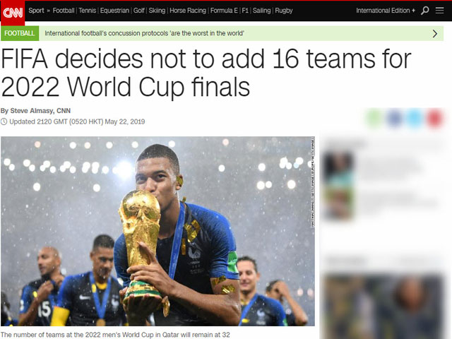 Bóng đá - World Cup 2022 chỉ có 32 đội: Báo chí đi tìm nguyên nhân
