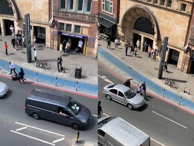 Media - Người đàn ông đánh đuổi cả băng cướp mặc đồ đen trên đường phố Anh