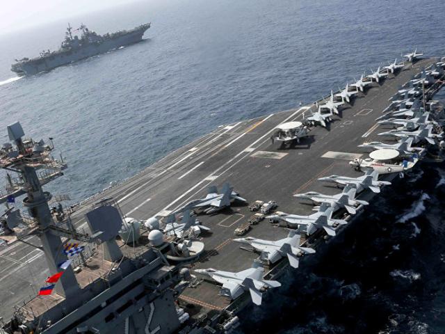 Thế giới - Nhóm tác chiến tàu sân bay Mỹ rầm rộ tập trận sát lãnh hải Iran